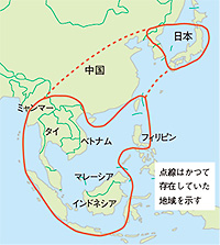 ナレズシの伝統的分布図