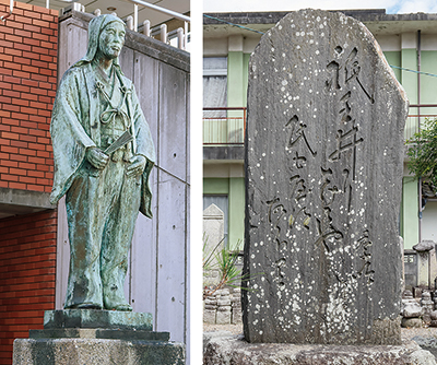 季吟銅像と季吟句碑